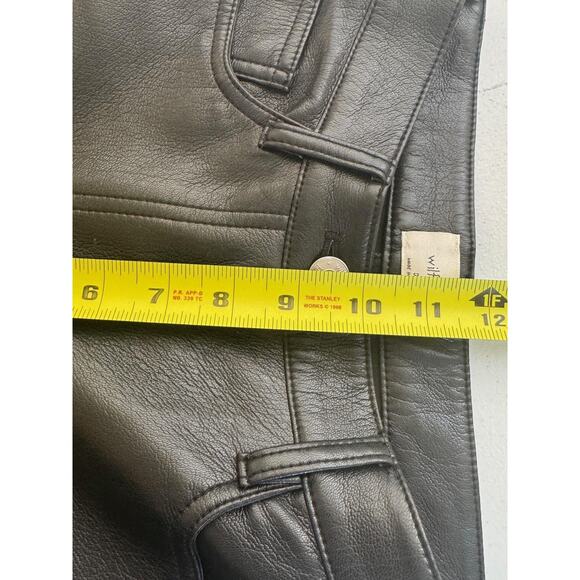 Wilfred Pants Womens Size 0 High Rise Vegan Leather Straight Leg Faux PU Aritzia - Picture 8 of 10